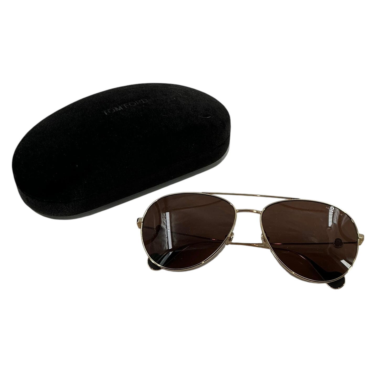 Moncler Gold Metal Aviator Sunglasses