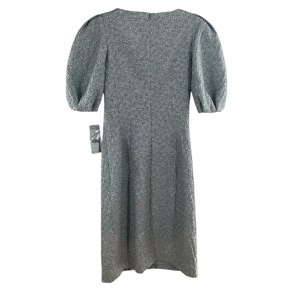 Teri Jon Jeweled Neckline Metallic Jacquard Shift Dress