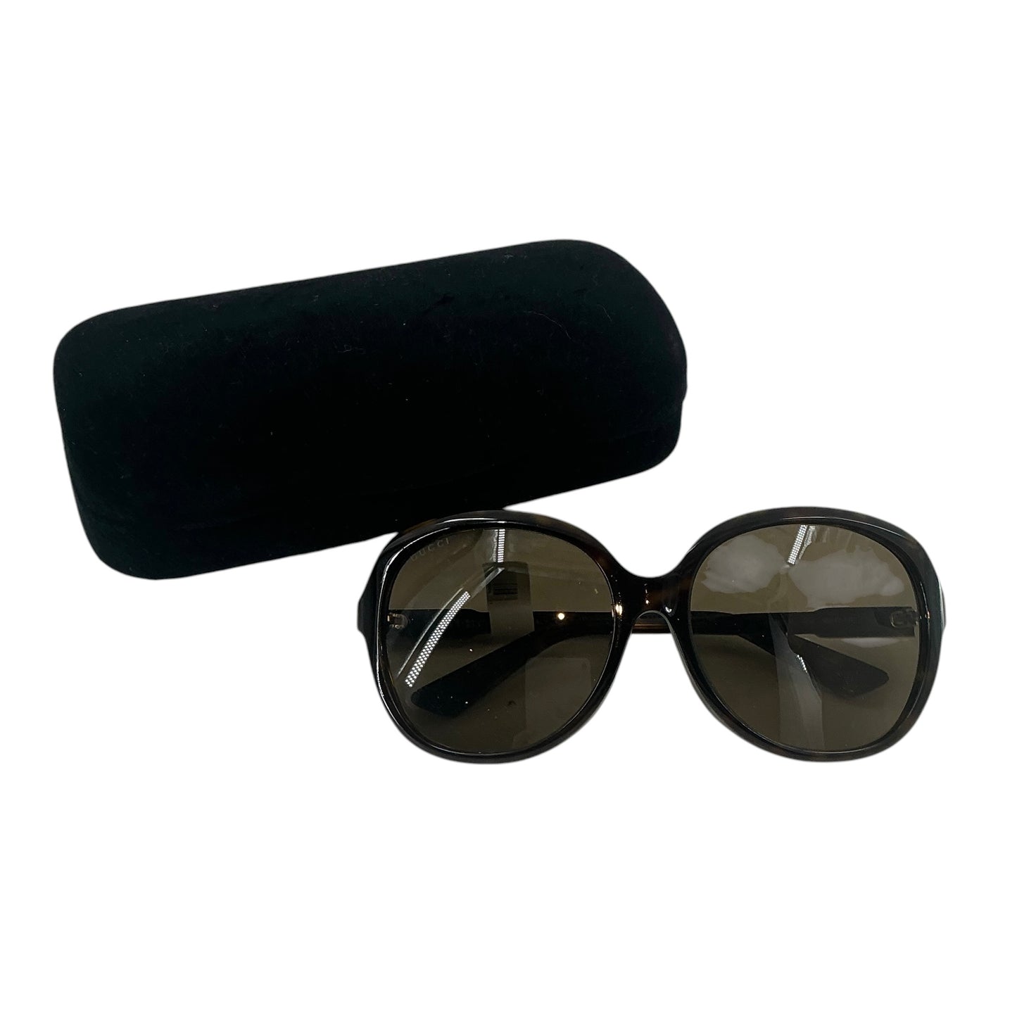 Gucci Women’s GG0489SA Dark Havana / Tortoise Oversized Round Sunglasses
