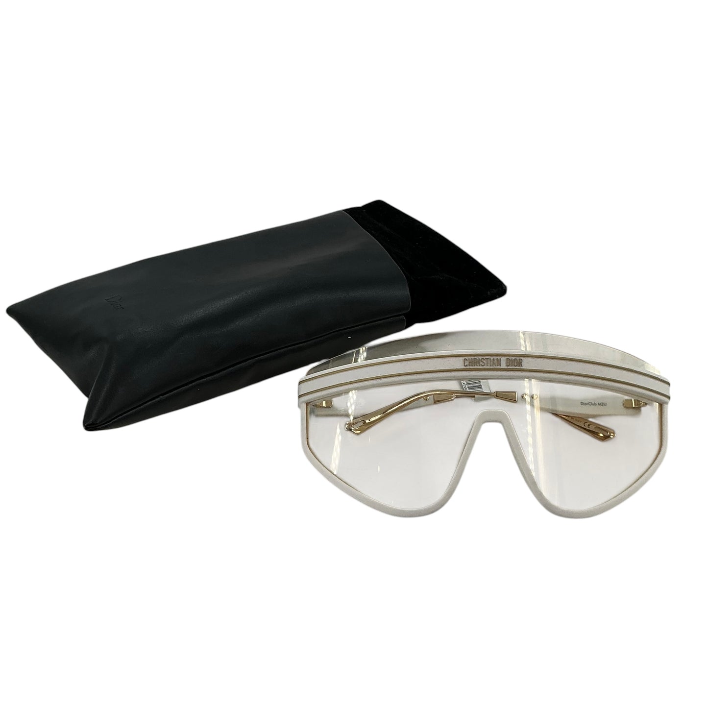 Christian Dior DiorClub M2U White Gold Clear Mirror Mask Sunglasses