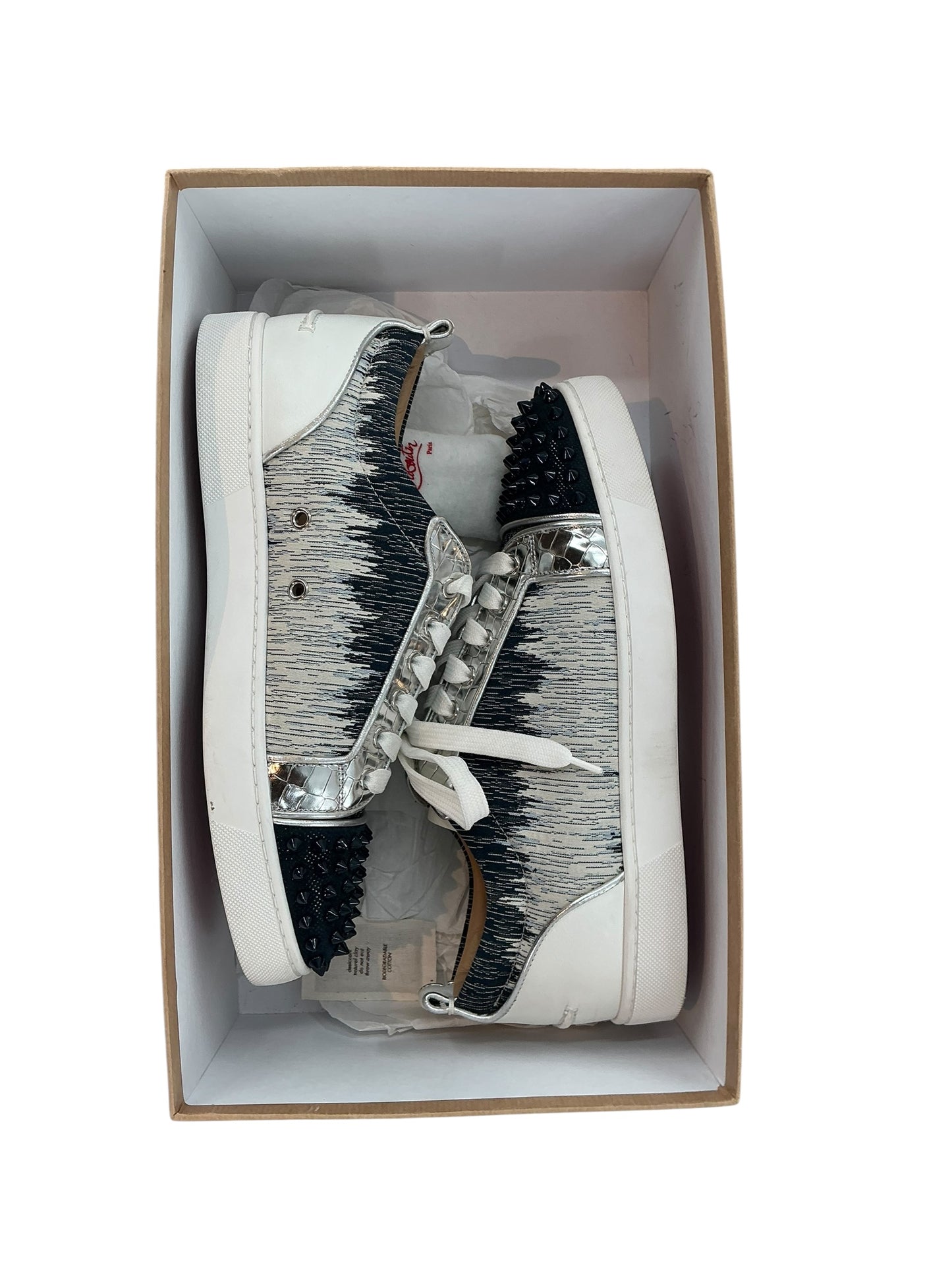 Louboutin Junior Spike Leather Sneakers