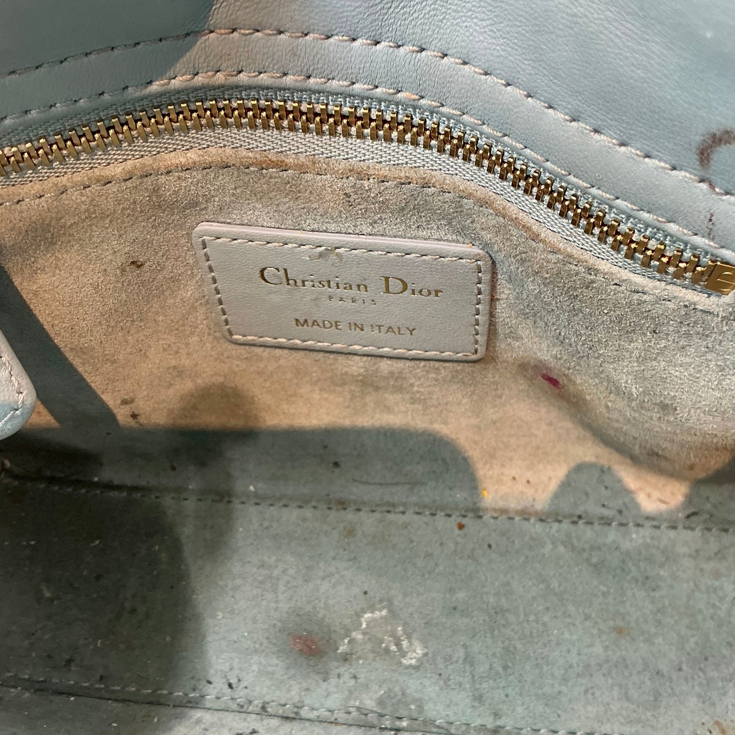 Christian Dior Mini Lady Dior Bag - Light Blue/Cloud Blue Cannage Lambskin