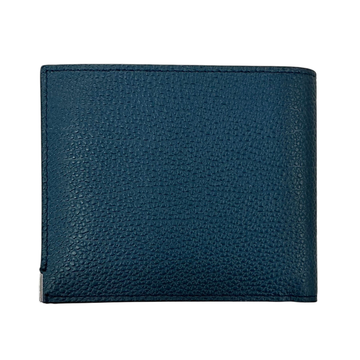 MCM Grained Calfskin Leather Bifold Wallet - Petrol / Dark Teal Blue