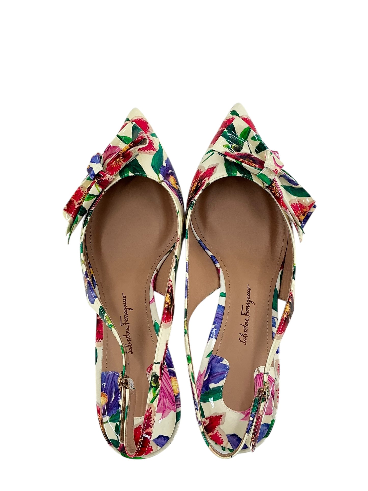 Salvatore Ferragamo Peep Toe Kitten Pumps