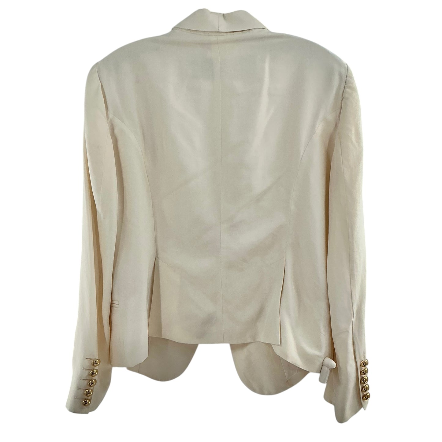 Burberry Cream Shawl-Collar Tuxedo Blazer with Gold Chain Closure