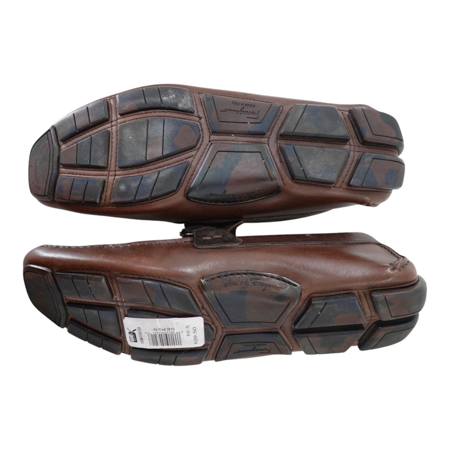 Ferragamo Brown Leather Mens Loafers