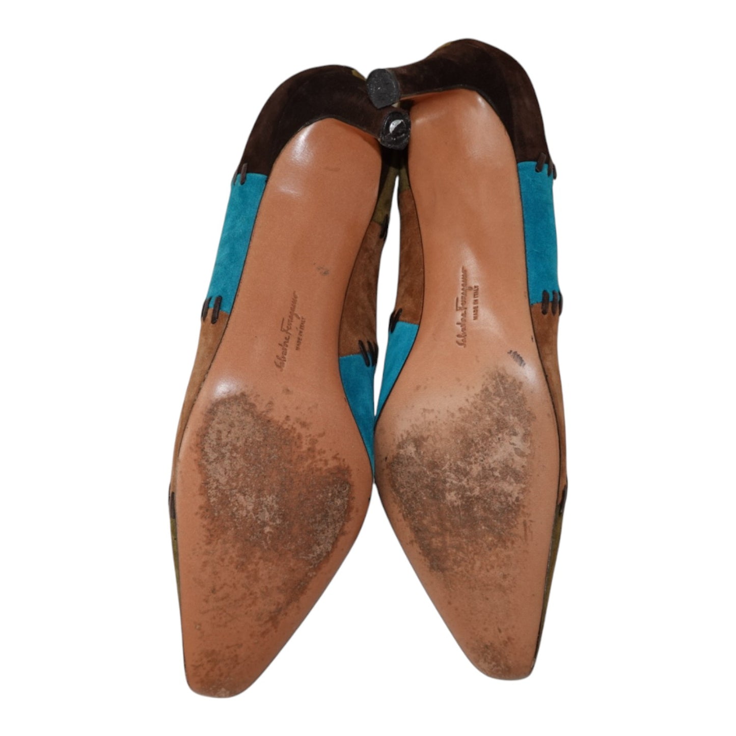 Salvatore Ferragamo Color-Block Patchwork Pumps