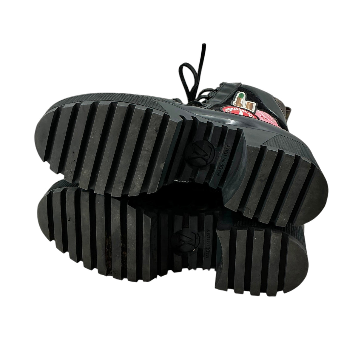 Louis Vuitton World Tour Patches Laureate Platform Combat Boots