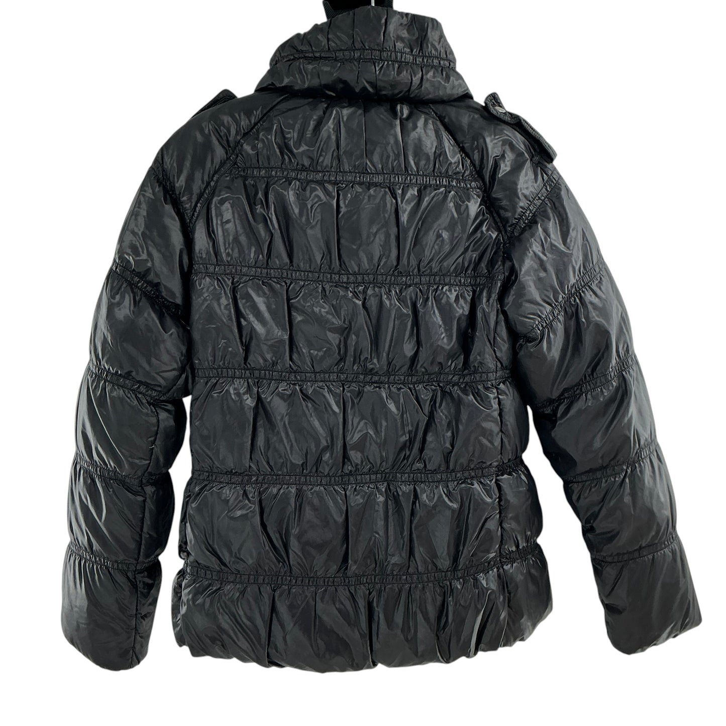 Burberry London Black Ruched Puffer Jacket