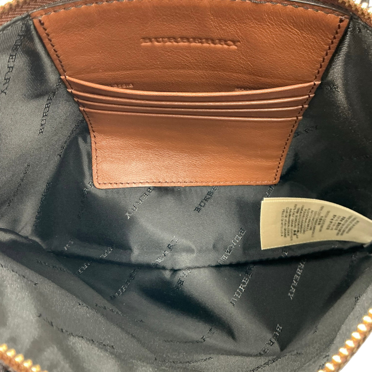 Burberry House Check Derby Peyton Crossbody Bag - Tan Leather