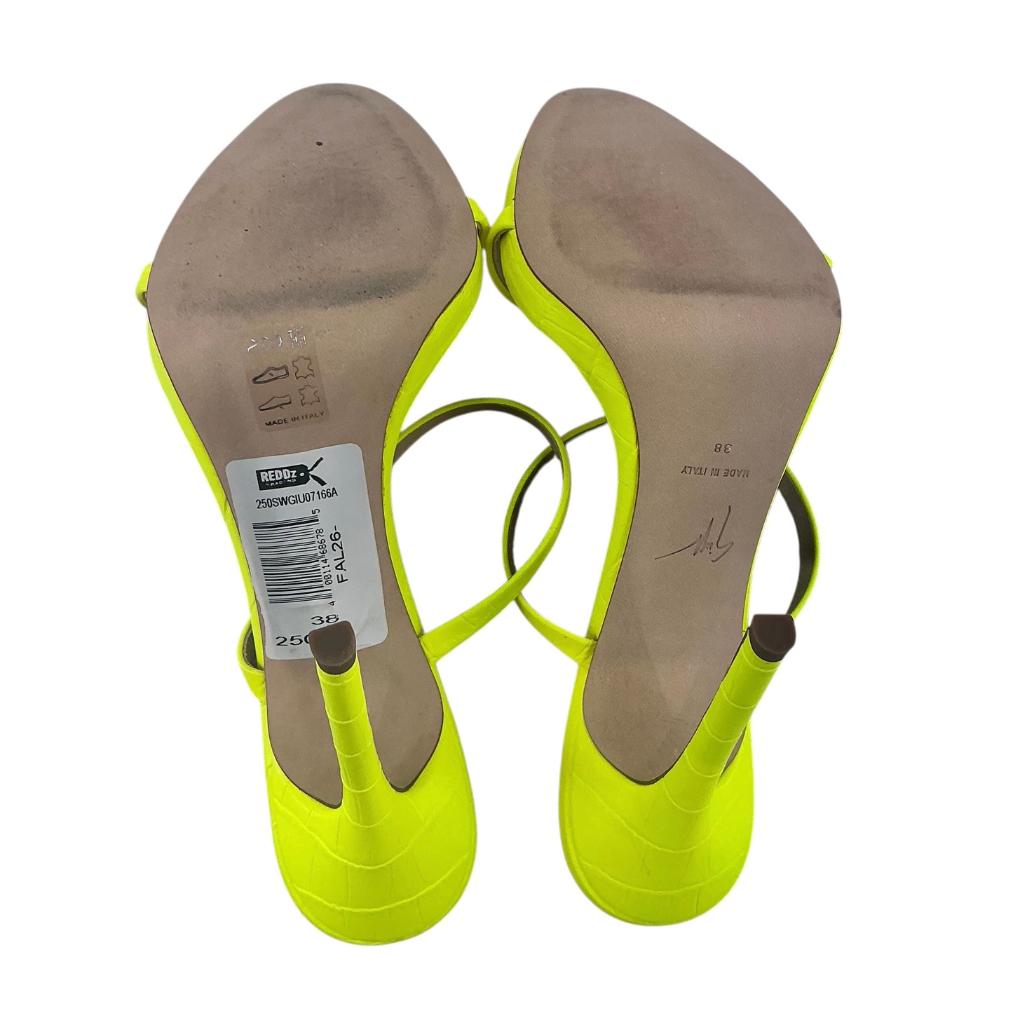Giuseppe Zanotti Darsey Neon Yellow Croc-Embossed Sandals