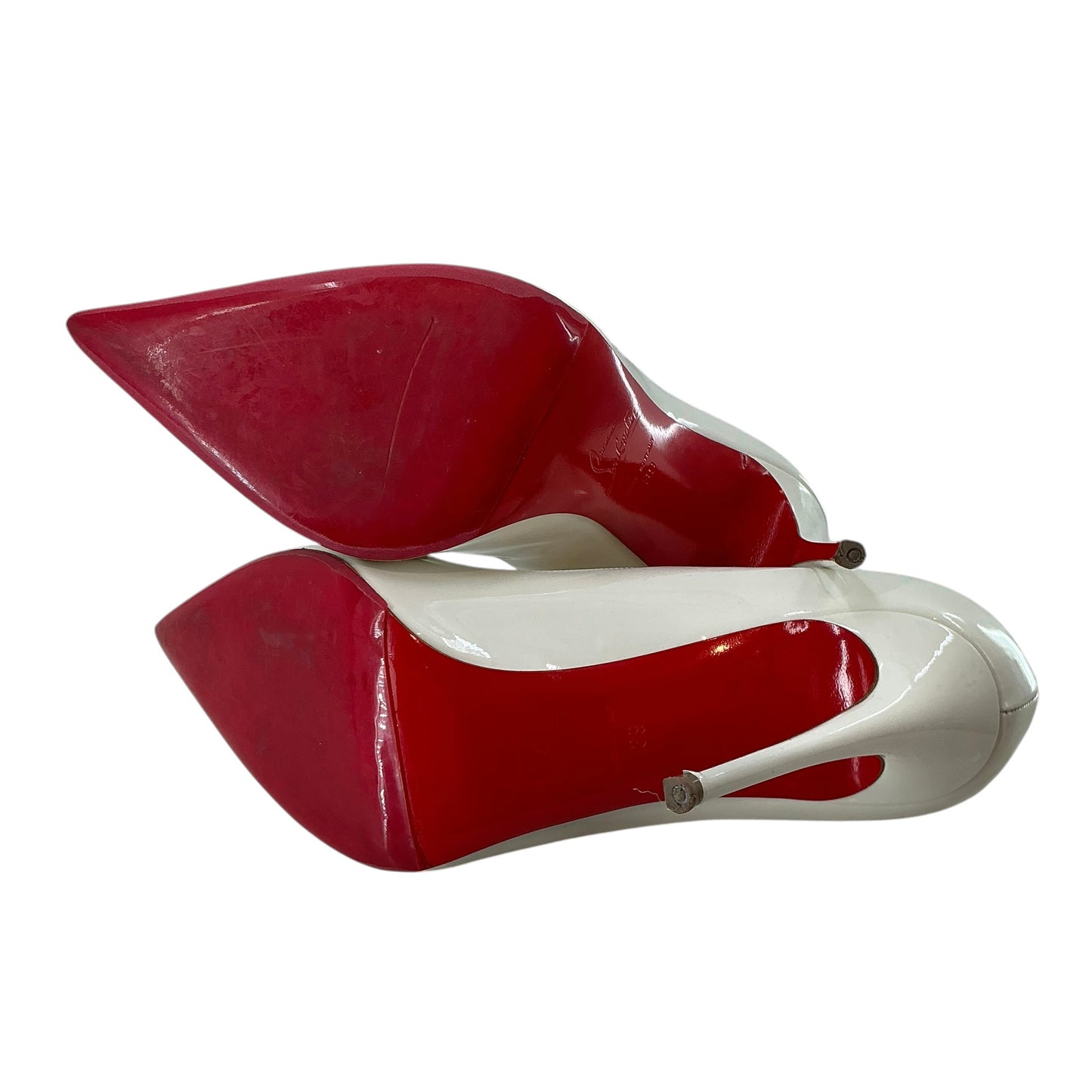Christian Louboutin White Patent Leather Hot Chick 100 Pumps