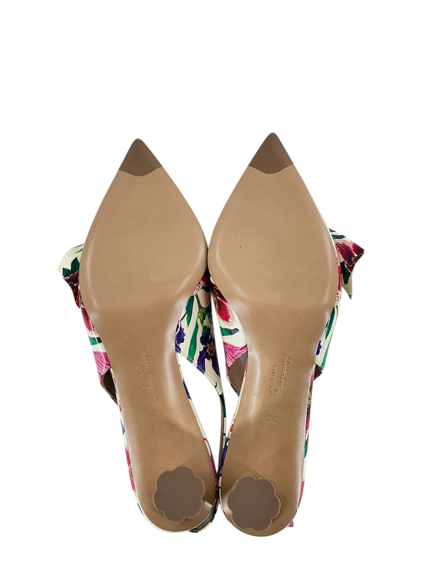 Salvatore Ferragamo Peep Toe Kitten Pumps