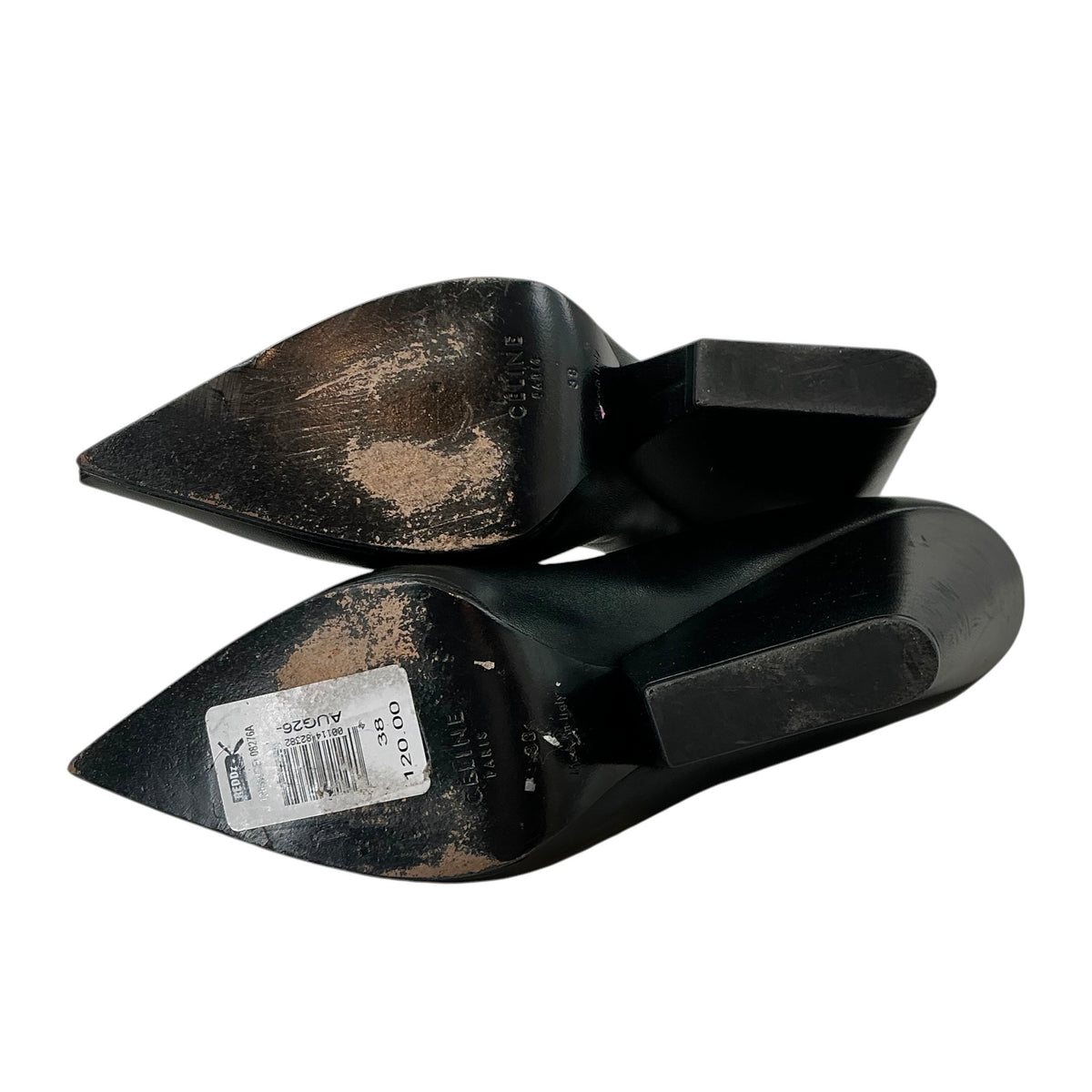 Celine Phoebe Philo AW 2012 Black Leather Pointed Wedge Pumps