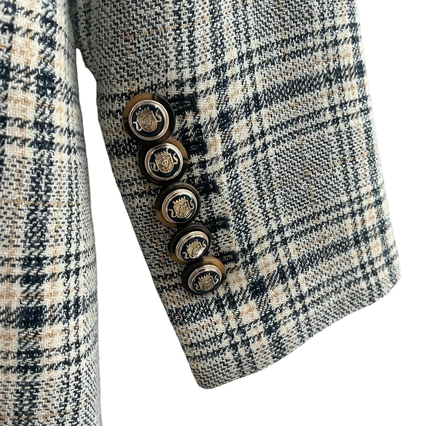 Veronica Beard Oria Plaid Double-Breasted Dickey Blazer