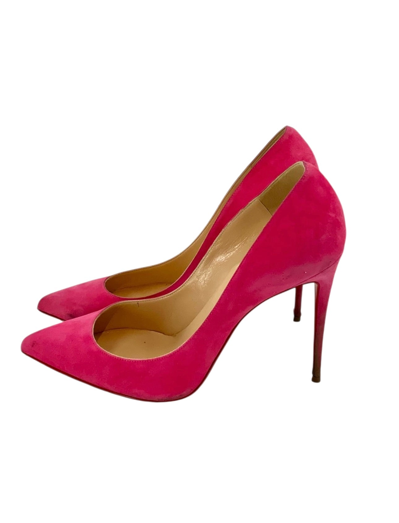 Christian Louboutin Hot Pink Suede Pigalle Red Bottoms
