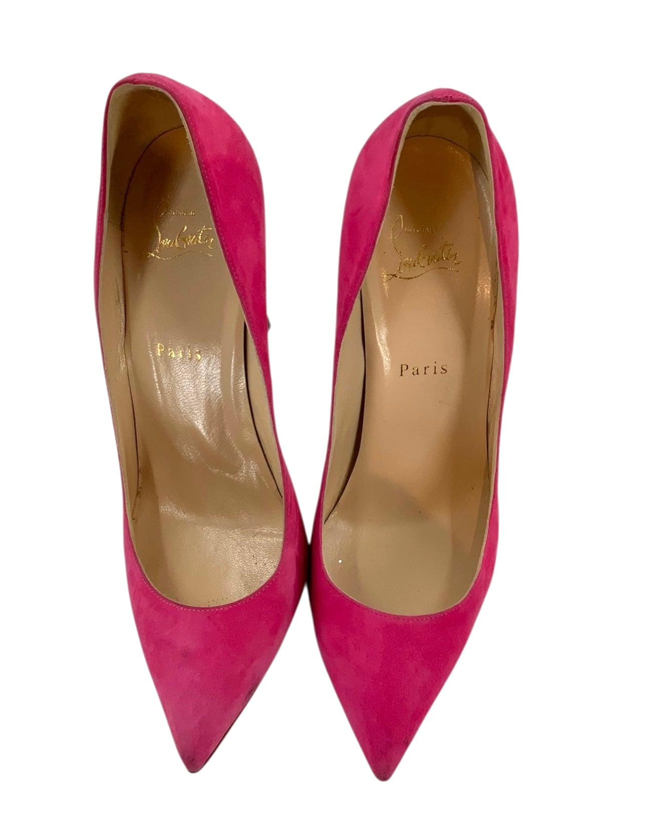 Christian Louboutin Hot Pink Suede Pigalle Red Bottoms