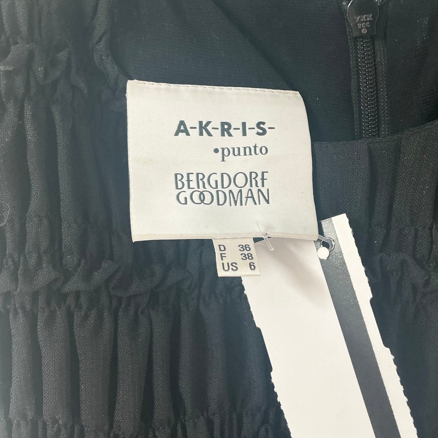 Akris Punto Black Frill Hem Smocked Dress
