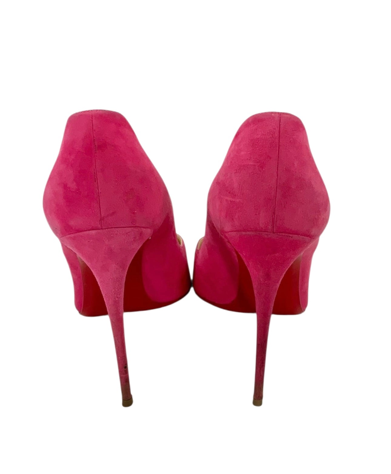 Christian Louboutin Hot Pink Suede Pigalle Red Bottoms