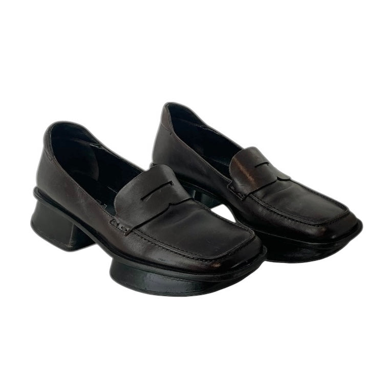 Prada Equal Leather Loafers Brown