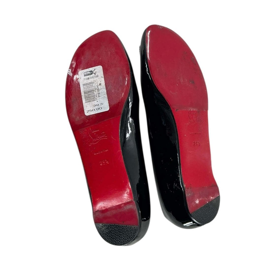 Christian Louboutin Black Patent Leather Ballet Flats