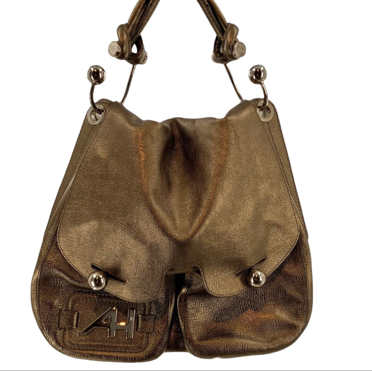 Anya Hindmarch Gold/Brown Shoulder Bag
