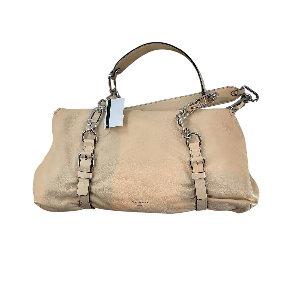 Michael Kors Beige Leather Flap Shoulder Bag Satchel Handbag
