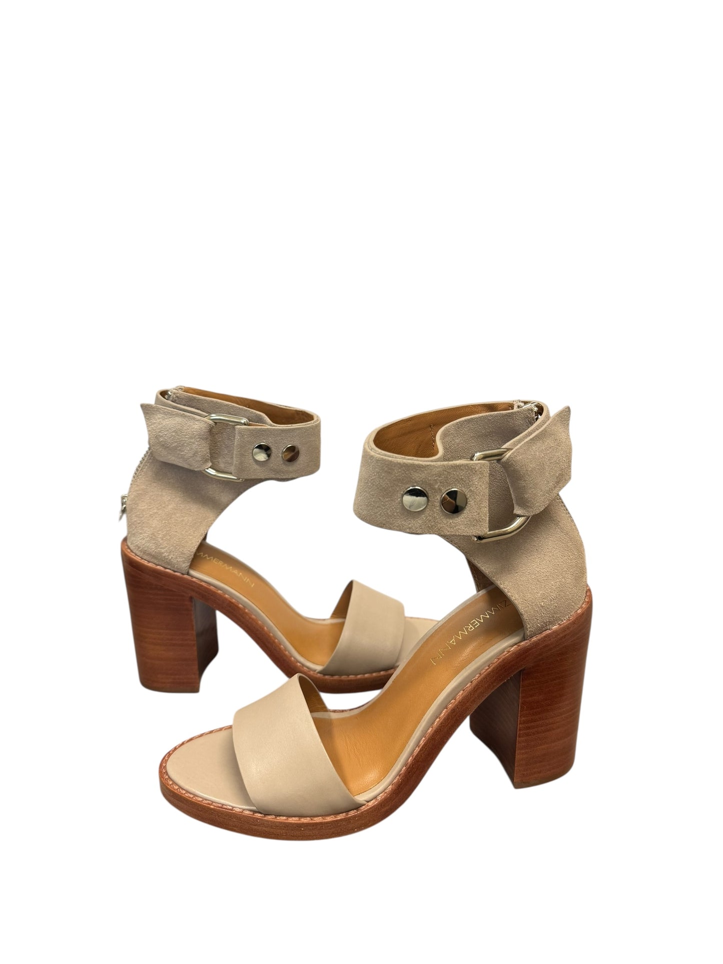 Zimmerman Taupe Suede Leather Strap Sandals