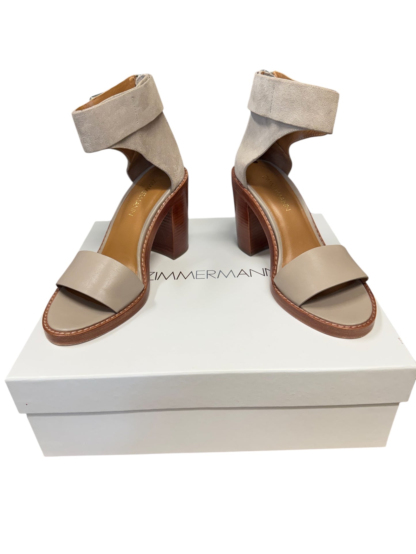 Zimmerman Taupe Suede Leather Strap Sandals