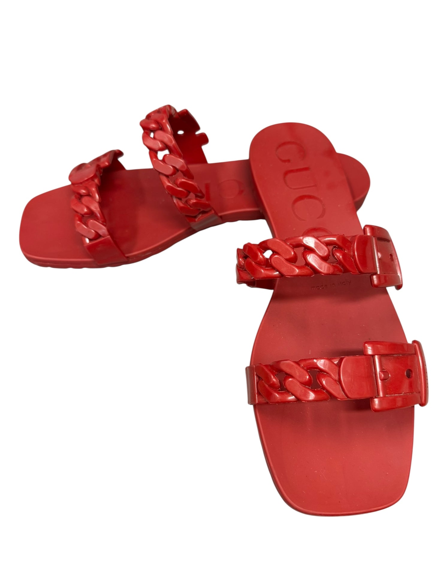 Gucci Teena Rubber Chain Slides