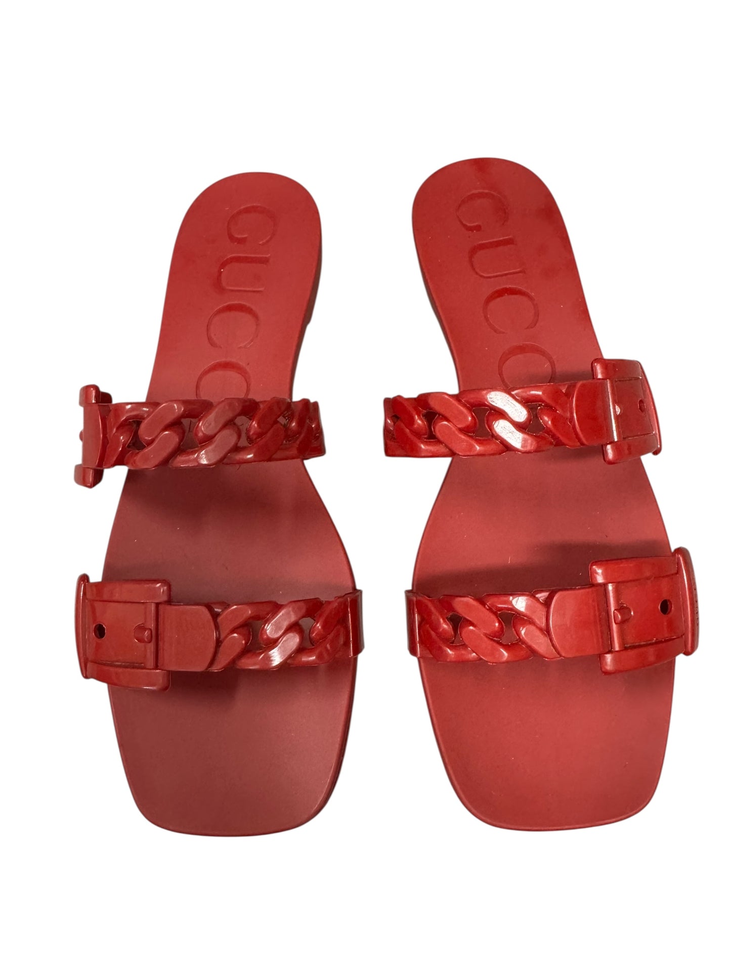 Gucci Teena Rubber Chain Slides