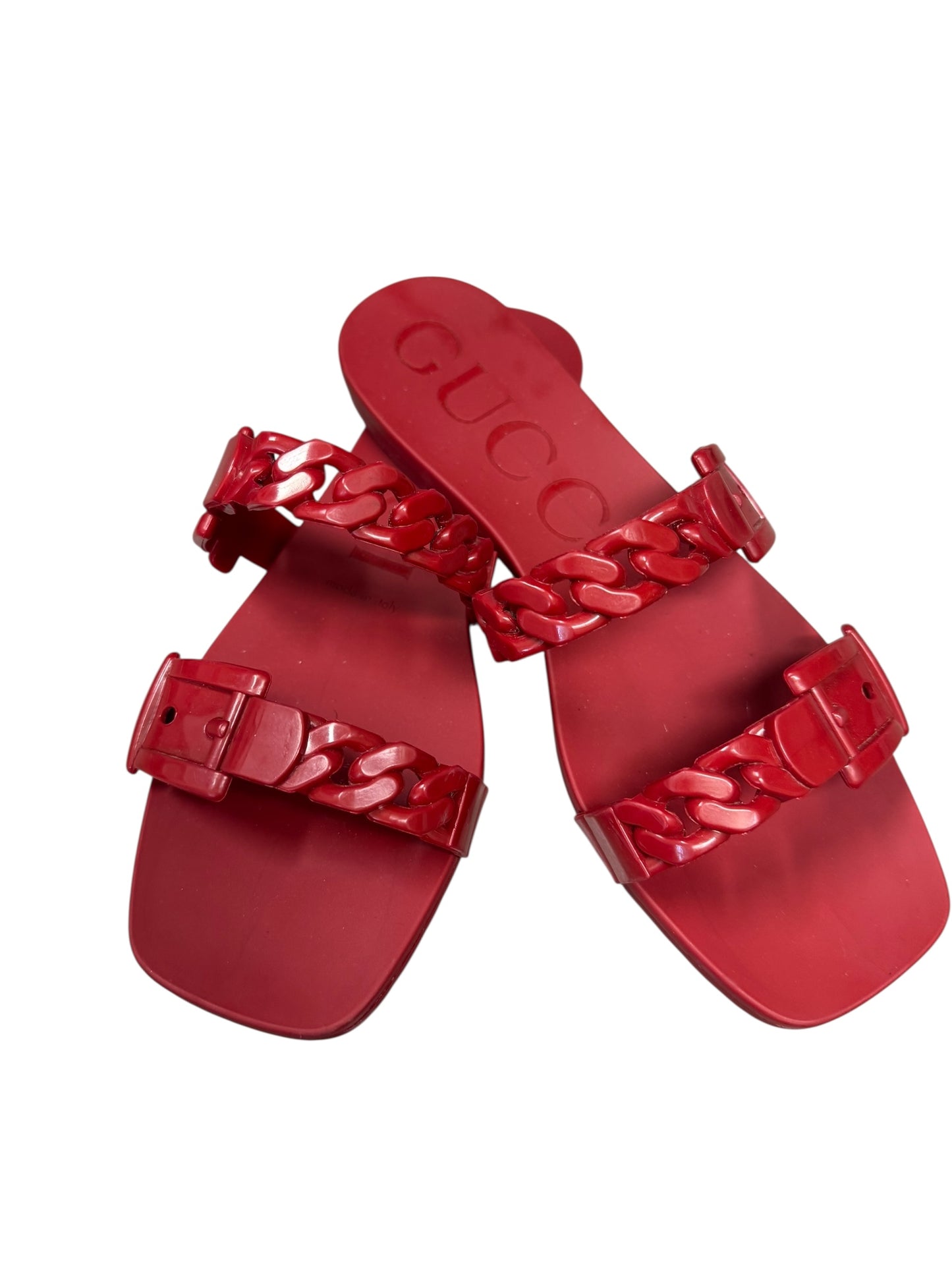 Gucci Teena Rubber Chain Slides