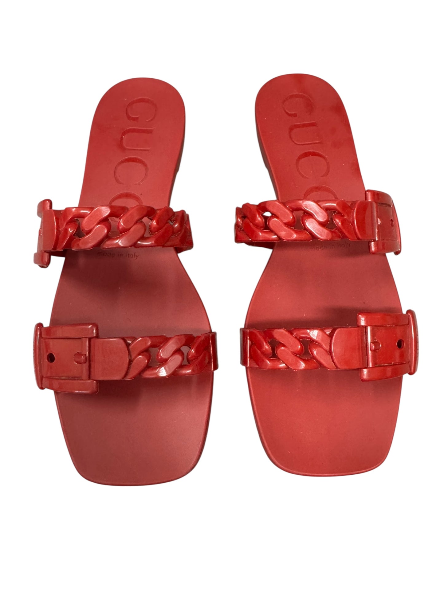 Gucci Teena Rubber Chain Slides
