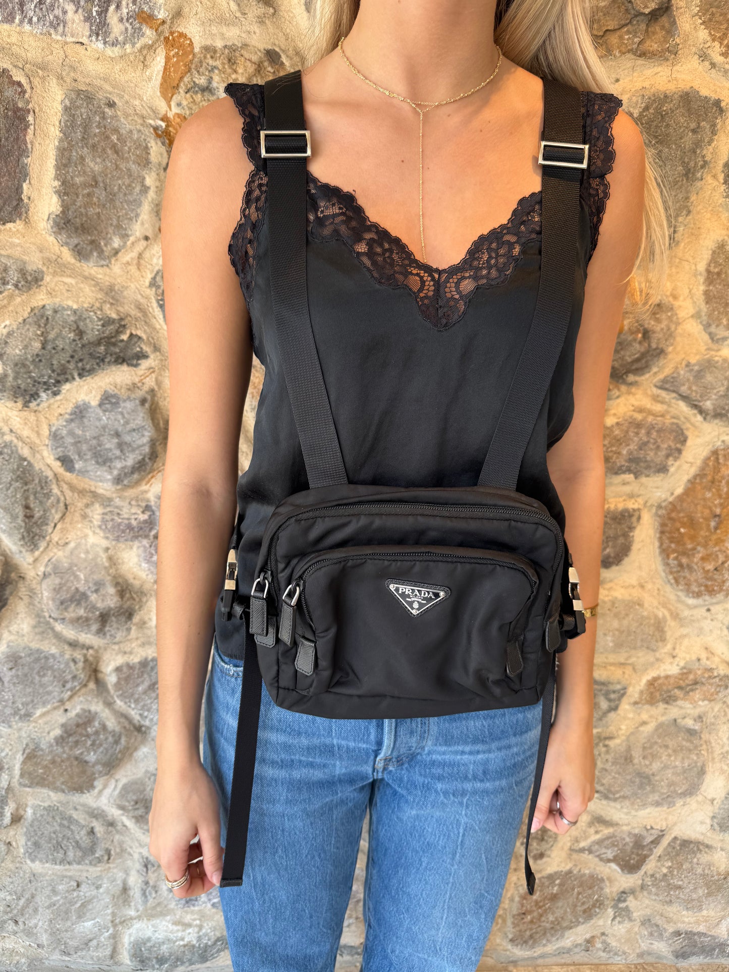 Prada Tessuto Harness Belt Bag