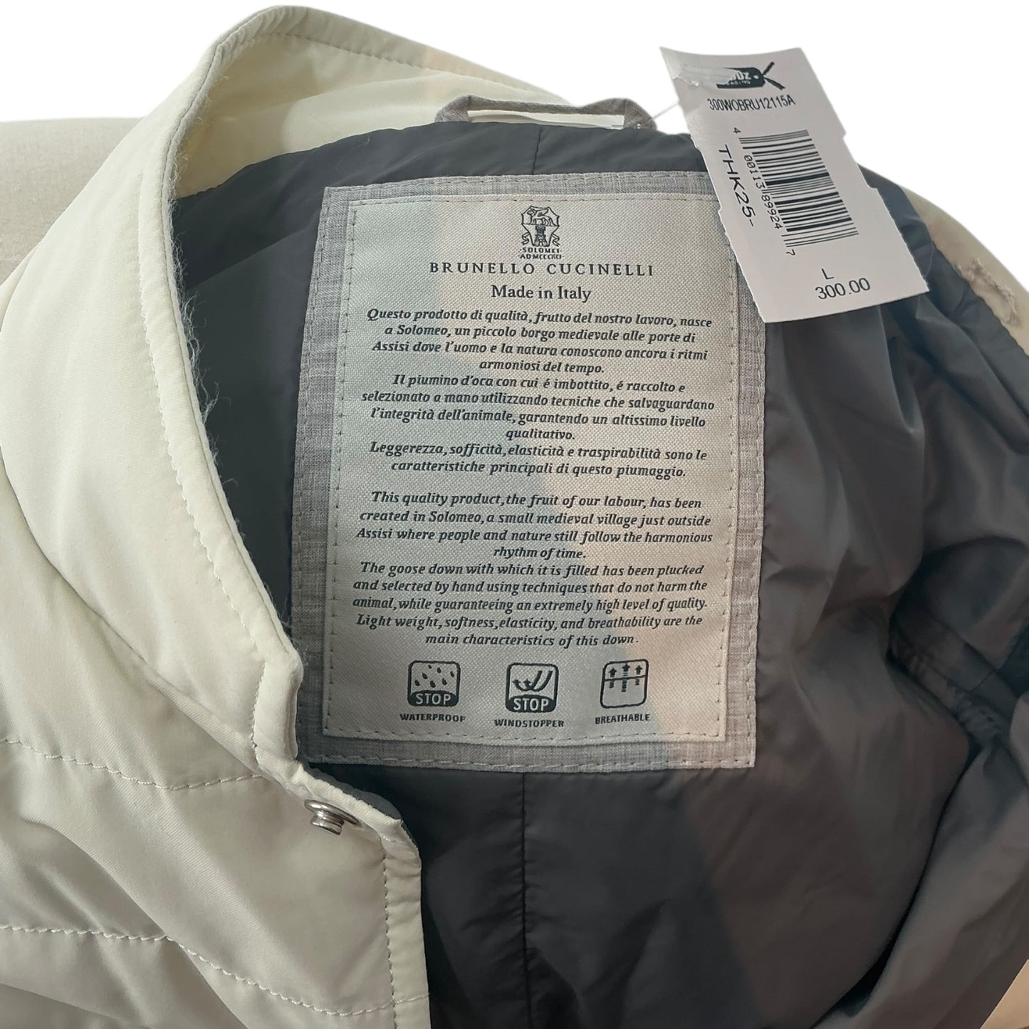 Brunello Cucinelli Bonded Taffeta Lightweight Down Vest