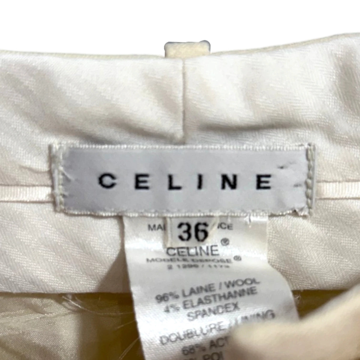 Celine Ecru Wool Trousers