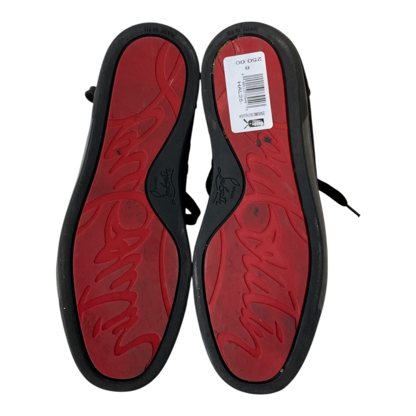 Christian Louboutin Studded Toe Black Suede Sneakers