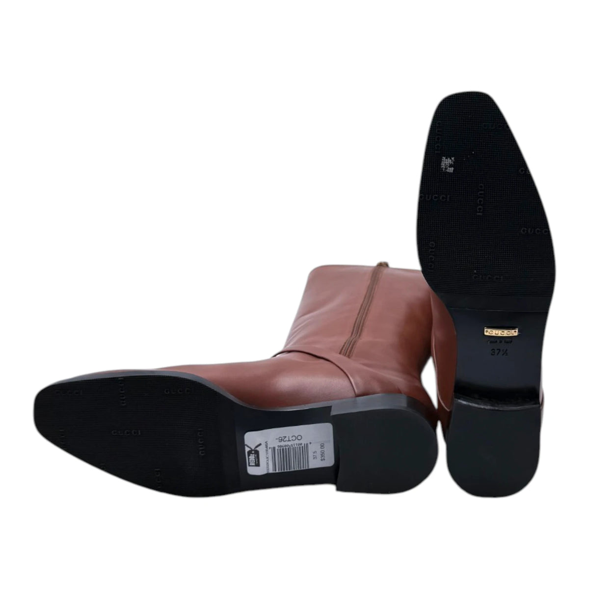 Gucci Cognac GG Riding Boots