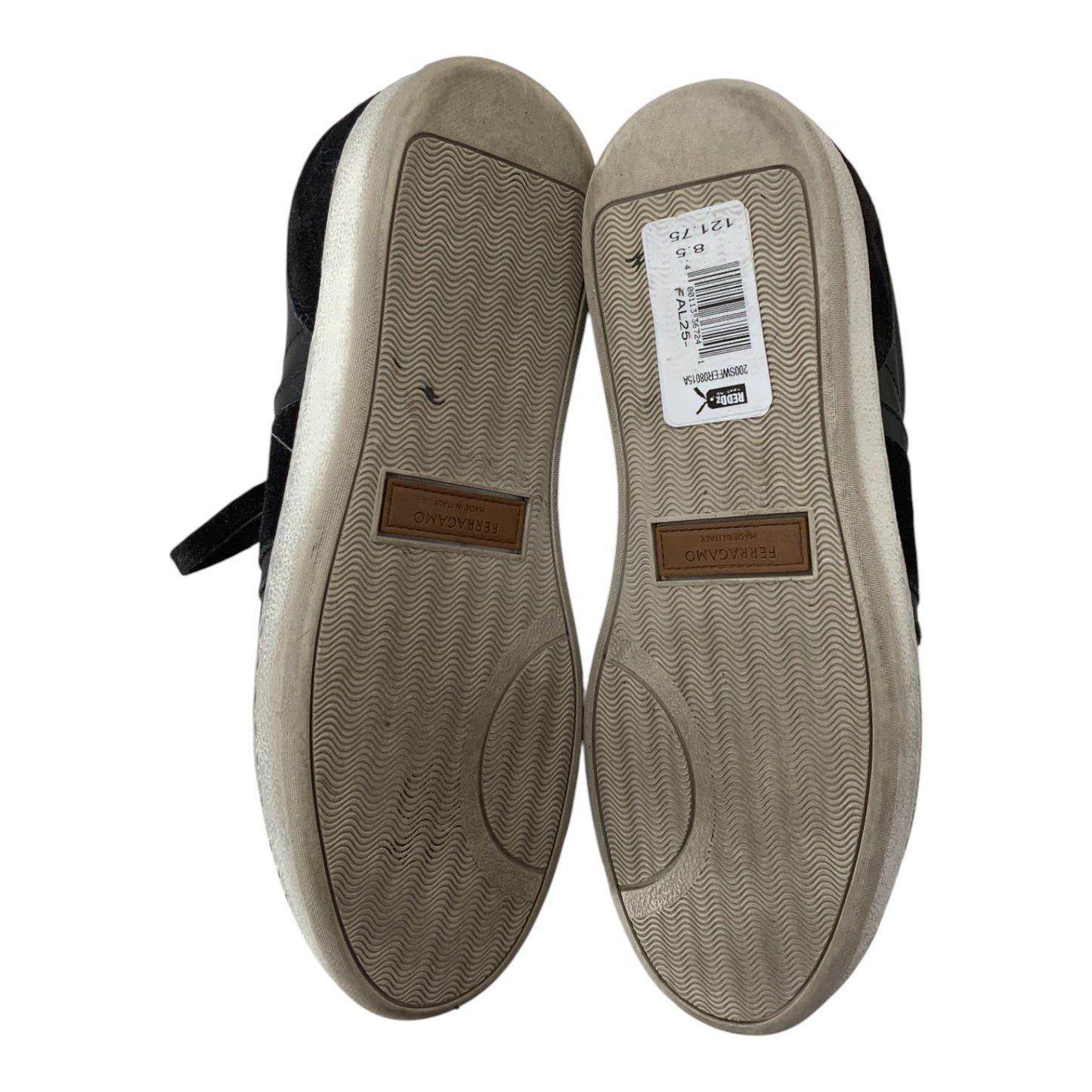 Salvatore Ferragamo Black Suede and Leather Sneakers