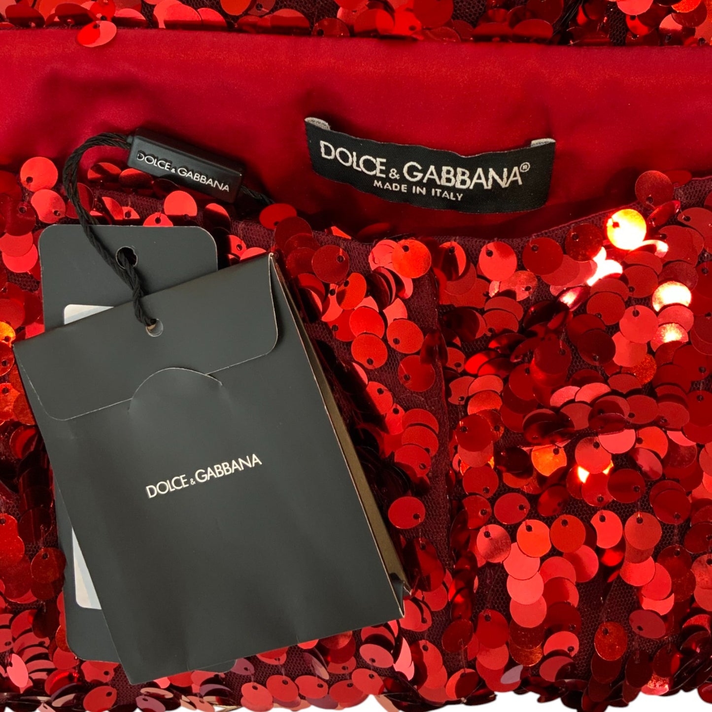 Dolce & Gabbana Red Sequin Pants