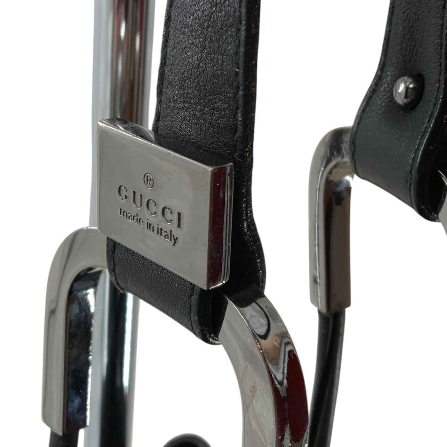 Gucci Black Leather Cinching Shoulder Bag