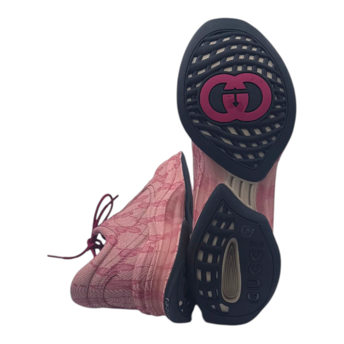 Gucci Hibiscus Red Run Monogram Sneakers