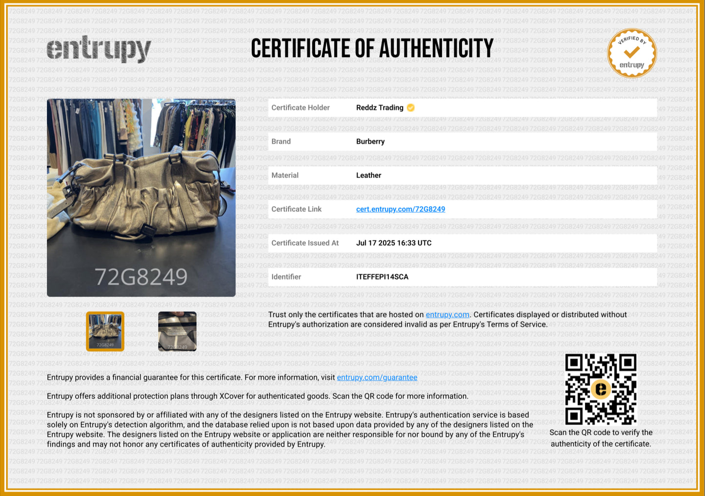 Burberry Metallic Gold Leather Curzon Shoulder Bag