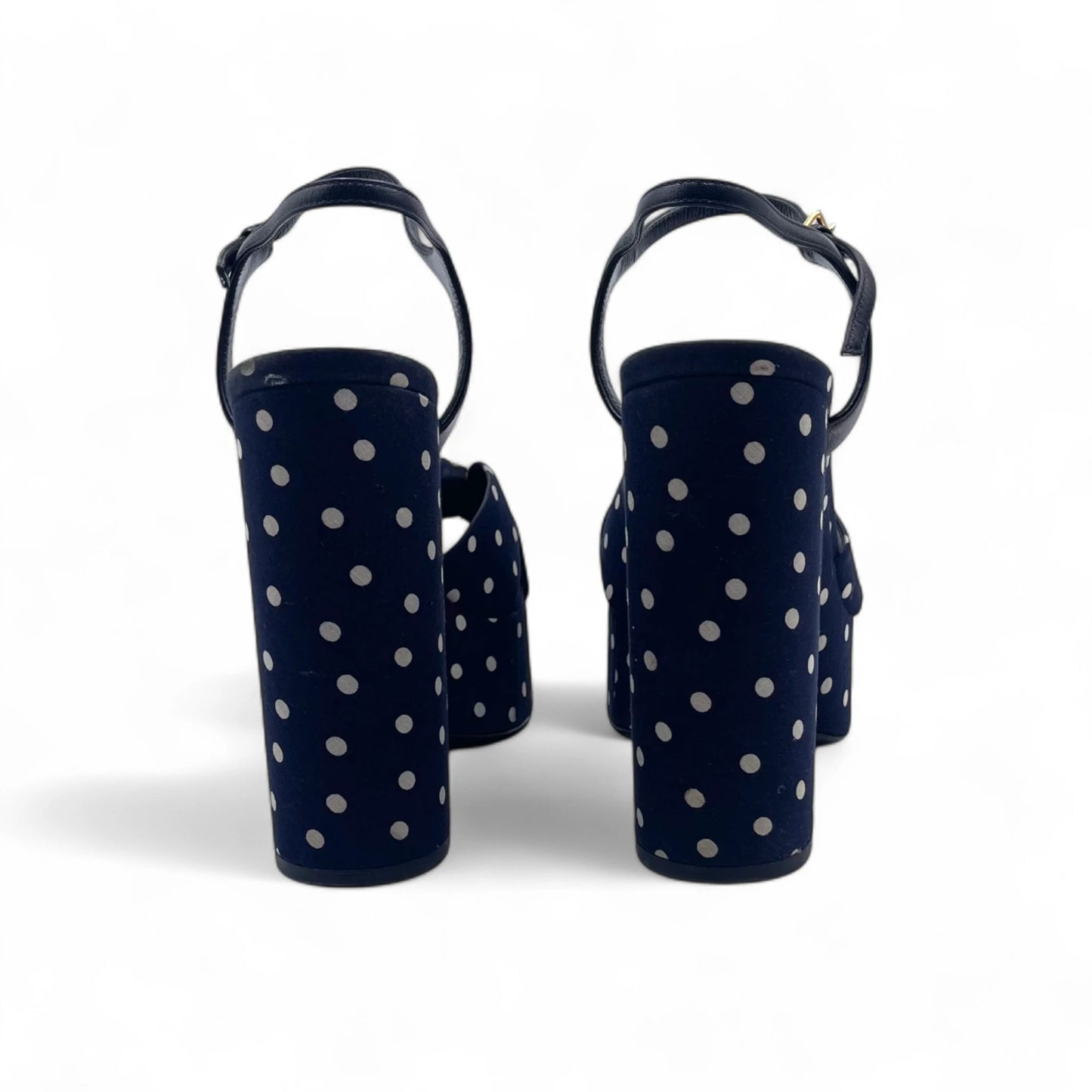 Saint Laurent Navy Polka-Dot Heel