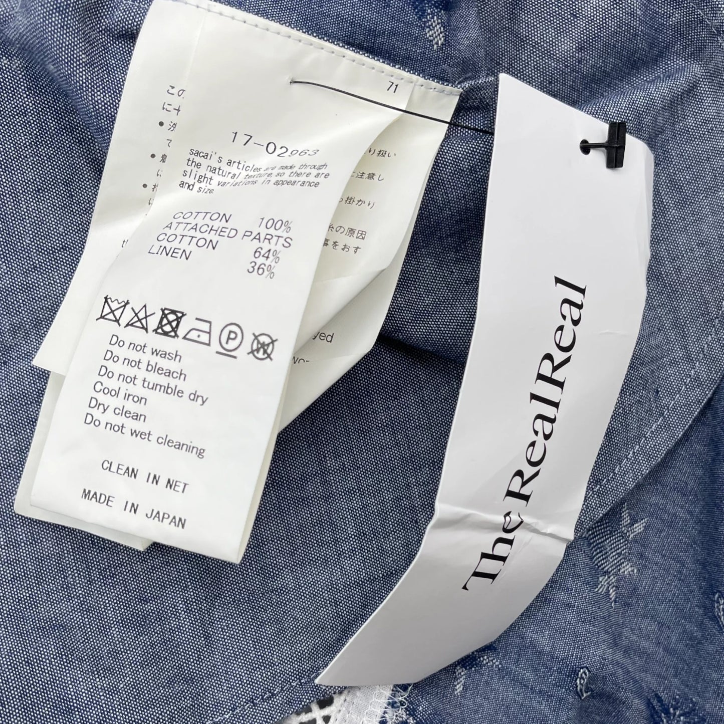 Sacai Denim Mini Dress XS