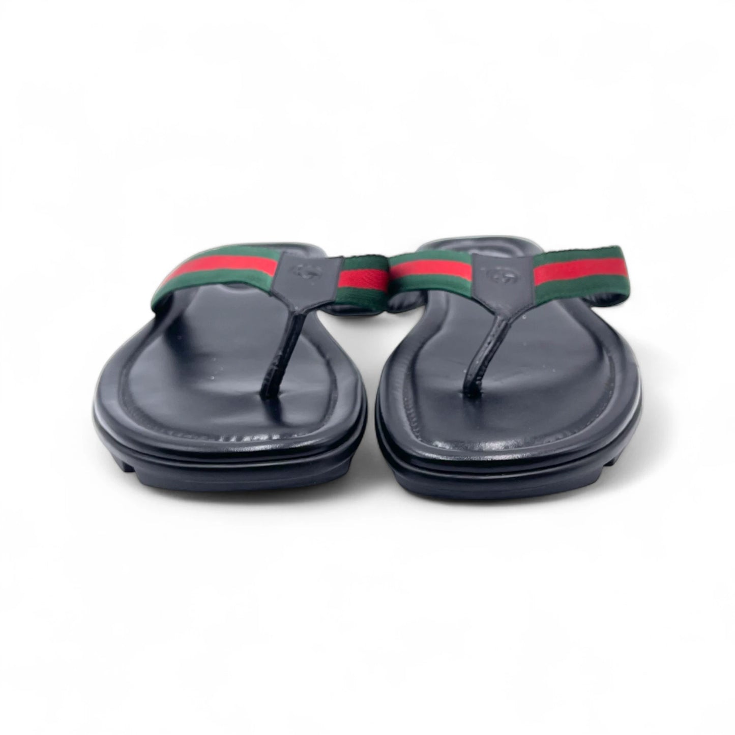 Gucci Men's Web & Leather Thong Sandals