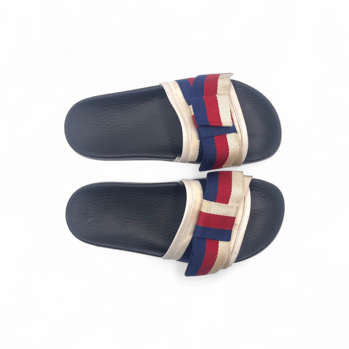 Gucci Web Sylvie Bow Satin Women's Slides