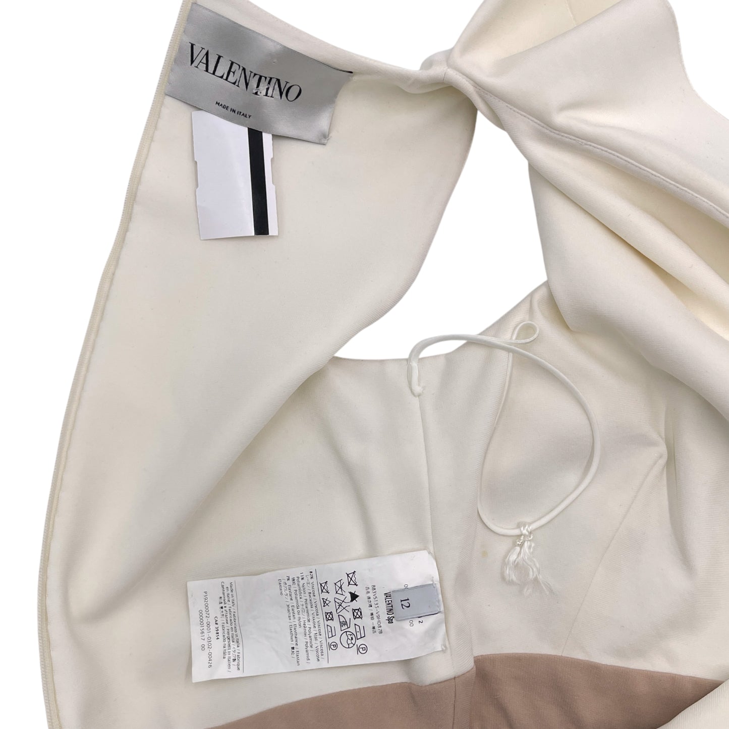 Valentino Ivory/Black Ruffle Dress