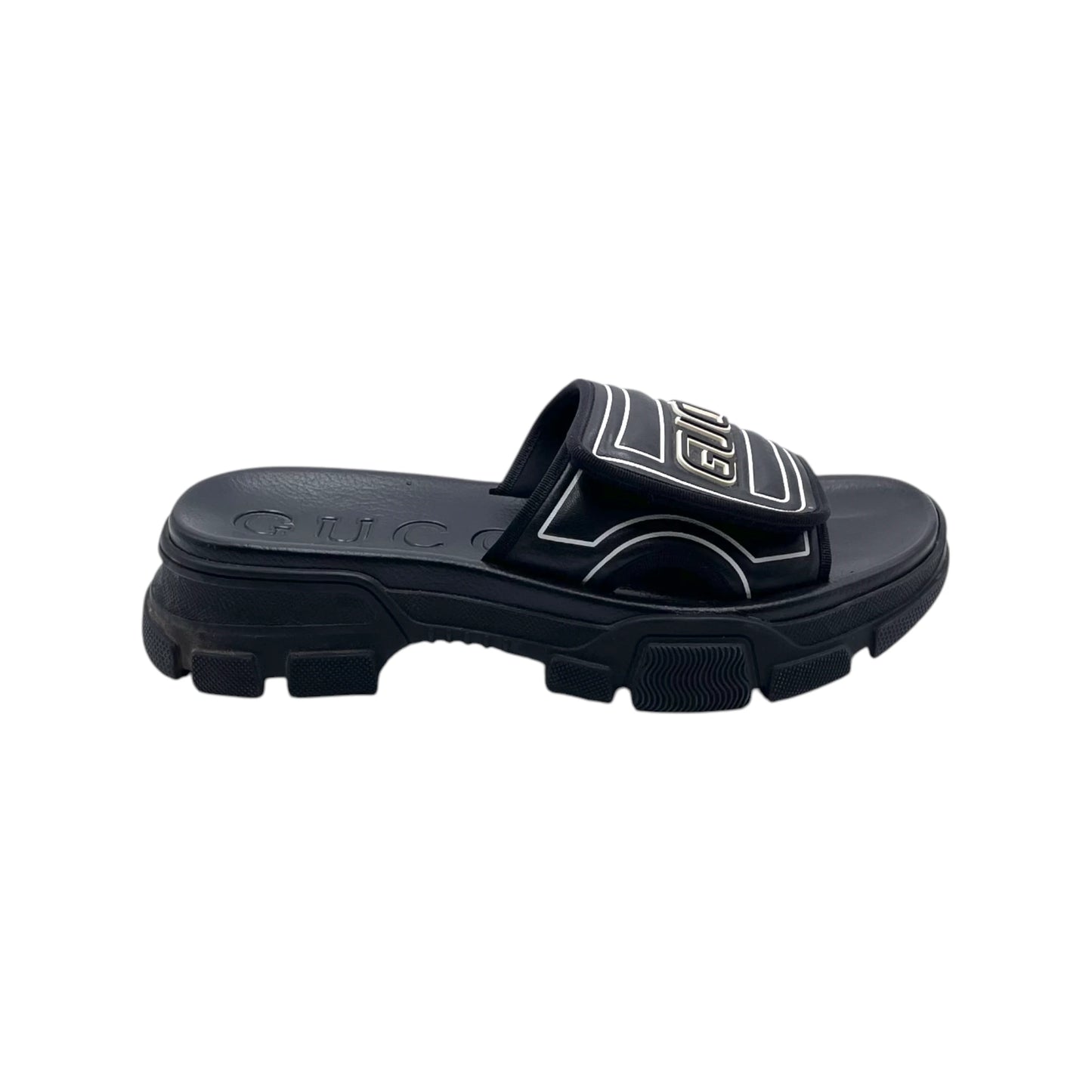 Gucci Black Logo Chuncky Platform Men's Sandals