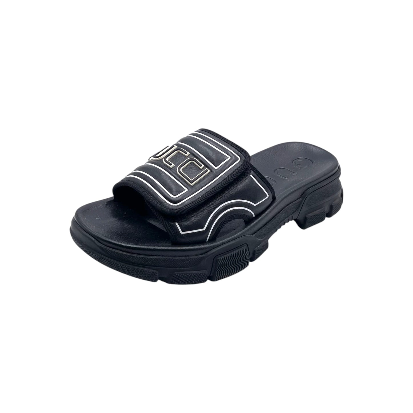 Gucci Black Logo Chuncky Platform Men's Sandals